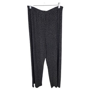 Coldwater Creek Black Dot Patterned Stretch Pull On Pants Size Medium